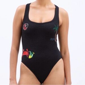 Damson Madder Tashi Embroidered One-Piece Swimsuit
